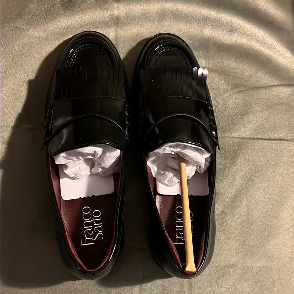 Franco Sarto Shiny Black Loafers